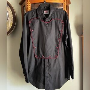 Vintage Ely Diamond Red Pearl Snap Western Cowboy Rodeo Shirt size Medium
